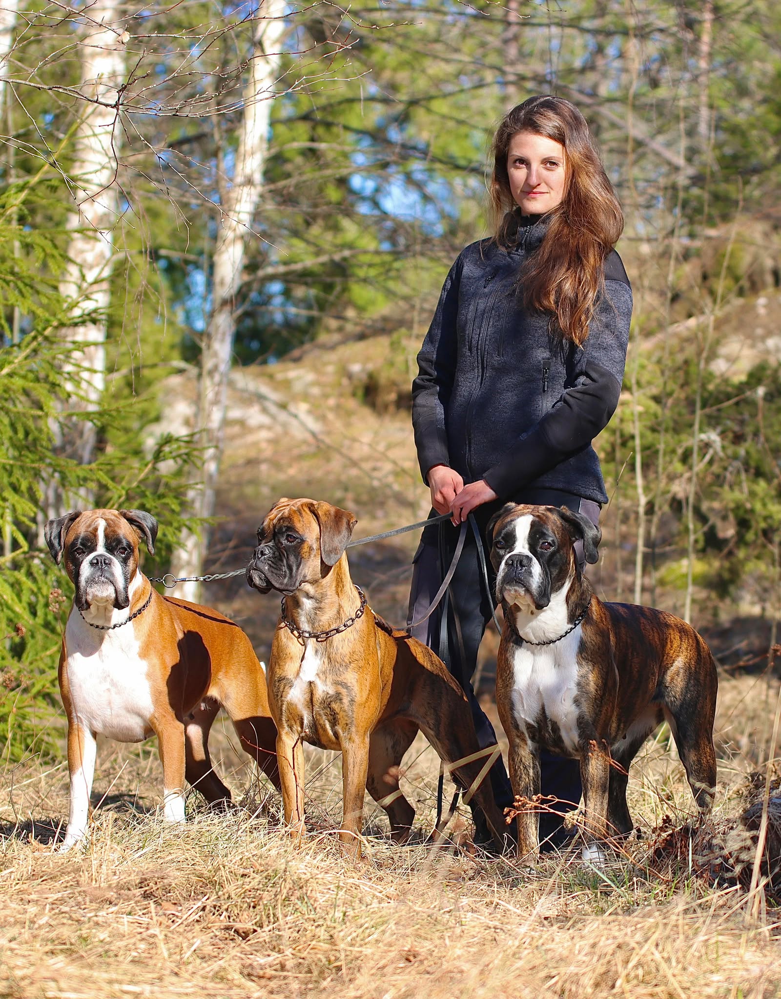 Claudia med sina 3 boxrar